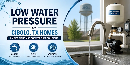 Low water pressure solutions and booster pump systems for Cibolo homes.